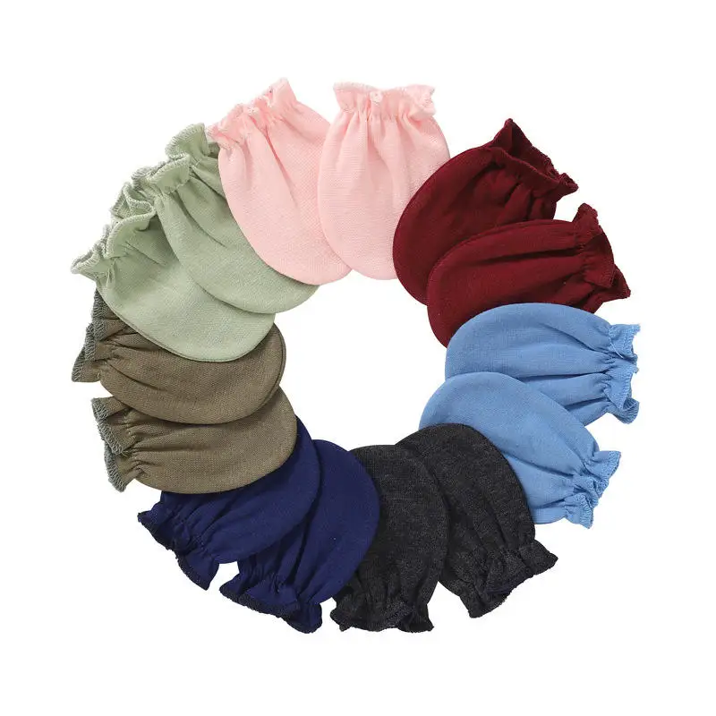 Gorros y calcetines para Hot style new thin newborn infant hats and gloves set baby fetal  with mittens chirp tail hat set