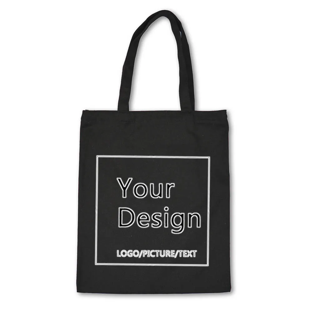 Personal Customize Women Tote Bag Linen Canvas Bag with Print Logo Custom Your Pictures Shopping Bags Cotton Eco Grocery Totes