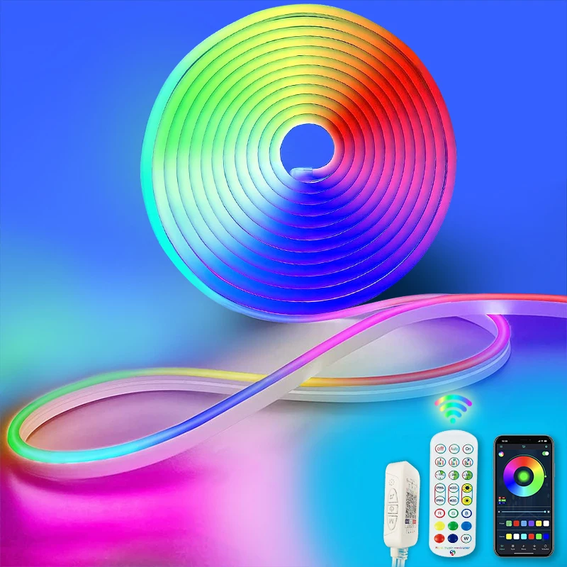 Smart App Control Remote Dimming Flexible 50 Meter 5V/12V Home Decor TV Backlight Tape SMD5050 LED RGB Colorful Neon Strip Light