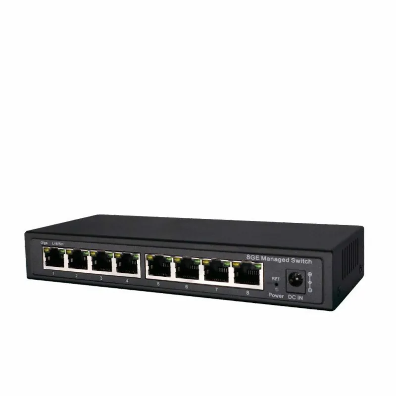 8k Mac address Port based vlan switch 8GE port 4096 vlan IP address webpage browser interface managed switch