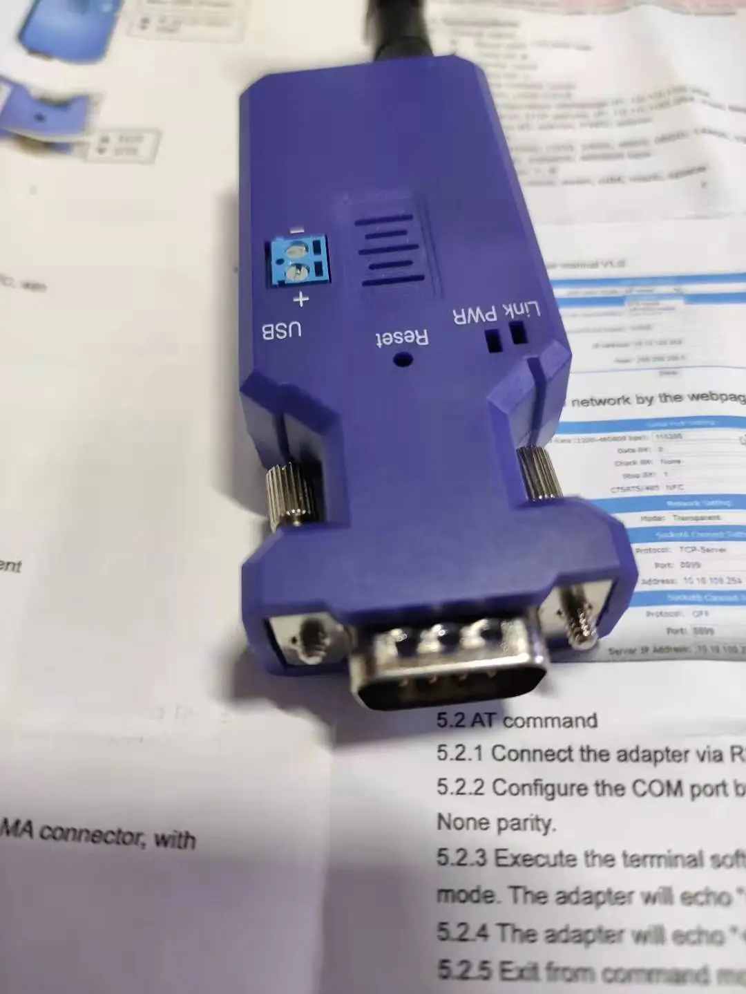 
Wifi serial rs232 adapter with male db9 connector 