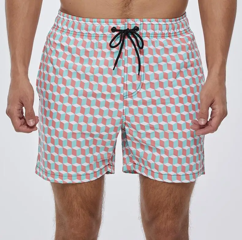Swimwear Swimsuit Custom Pocket Quick Dry Breathable Men Male Sportswear Print Swim board shorts for Men Beach