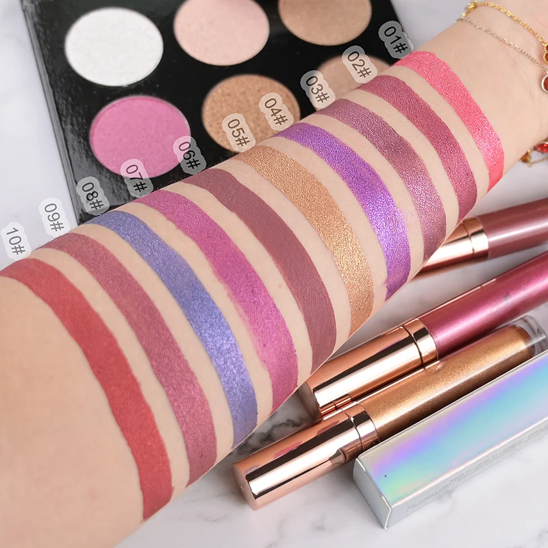 Private Label 10 Colors Long Lasting Waterproof Vegan Cruelty Free Shimmer Metal Creamy Lip Gloss