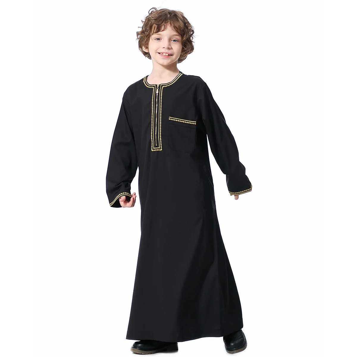 Limanying factory price islamic Solid color Muslim Arab Boy clothing Thobe Eid Clothes For Kids