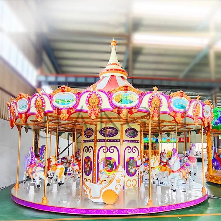 24 Seats Attraction Kids Amusement Rides Merry Go Round Kids  Commercial Carousel Horse Rides