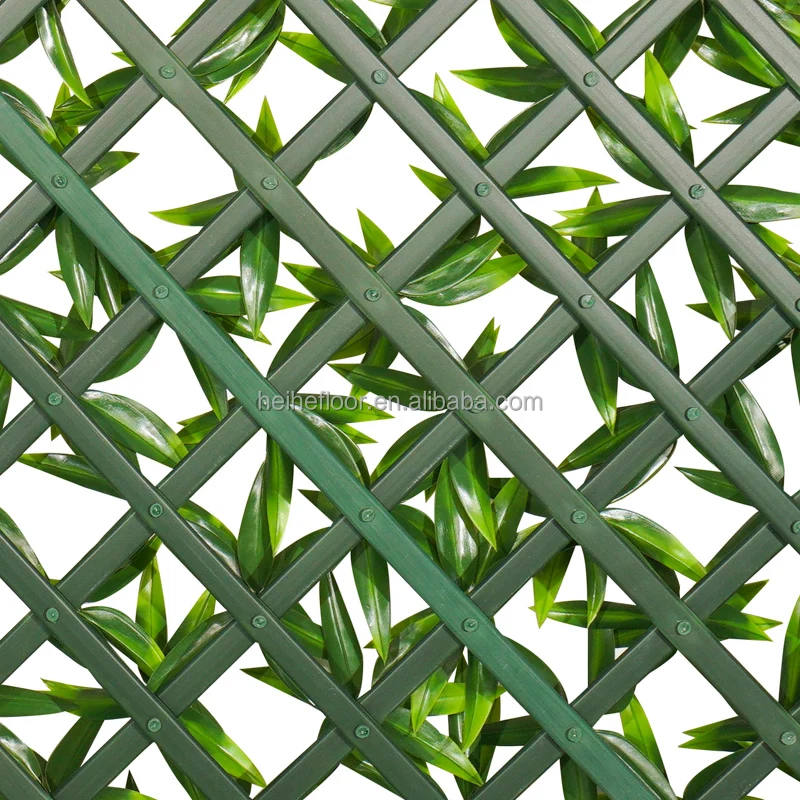 Wholesale Artificial Expandable Plastic Garden Decor Grass-Type Plant Fence with Fake Leaf Hedge Privacy Barrier