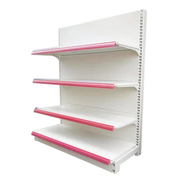 Chuangmeijia High Quality Beautiful Gondola Supermarket Shelf Heavy Duty Cold-rolled Steel Milk White