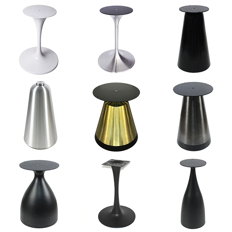 Wholesale trumpet brushed table leg stainless steel base dining table tulip table base