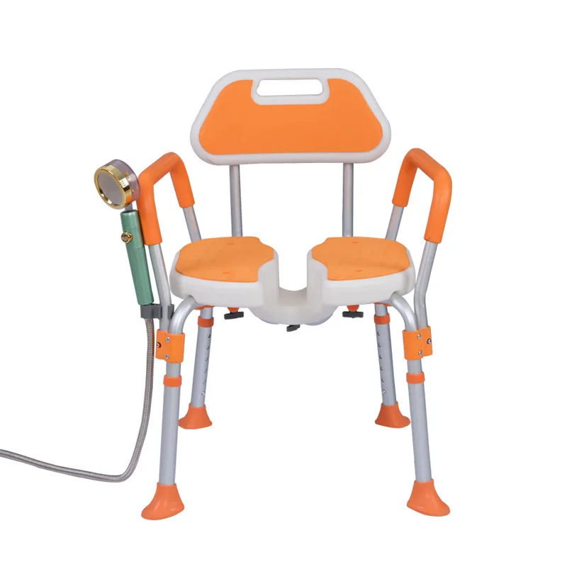foldable Aluminum alloy main frame non slip adjustable stable shower chair for bathing