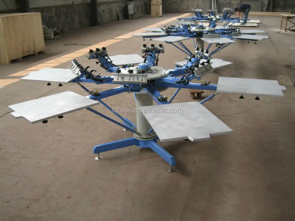 Fine tuning 6 color 6 station textile & page manual rotary screen printing machine, with 2 frames for free! Hot sale!