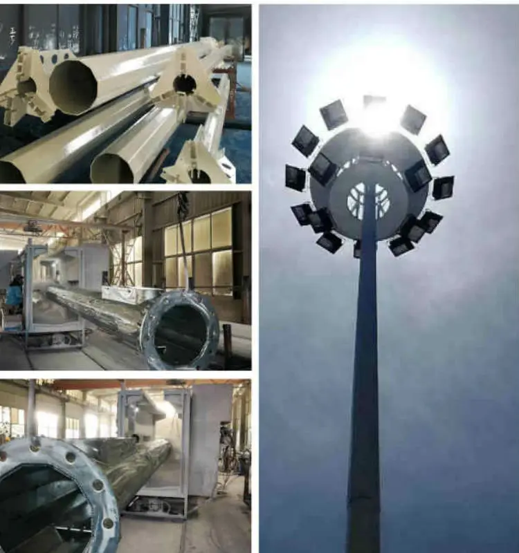 20m 25m 30m automatic lifting system stadium floodlight  high mast light pole