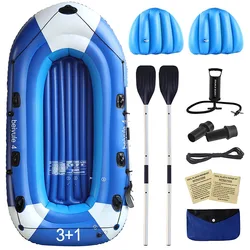 Inflatable Boat - Thicken Inflatable Rafts with Air Pump Rope Paddle Repair Patch, Fishing Boat Kayak for Adults and Kids