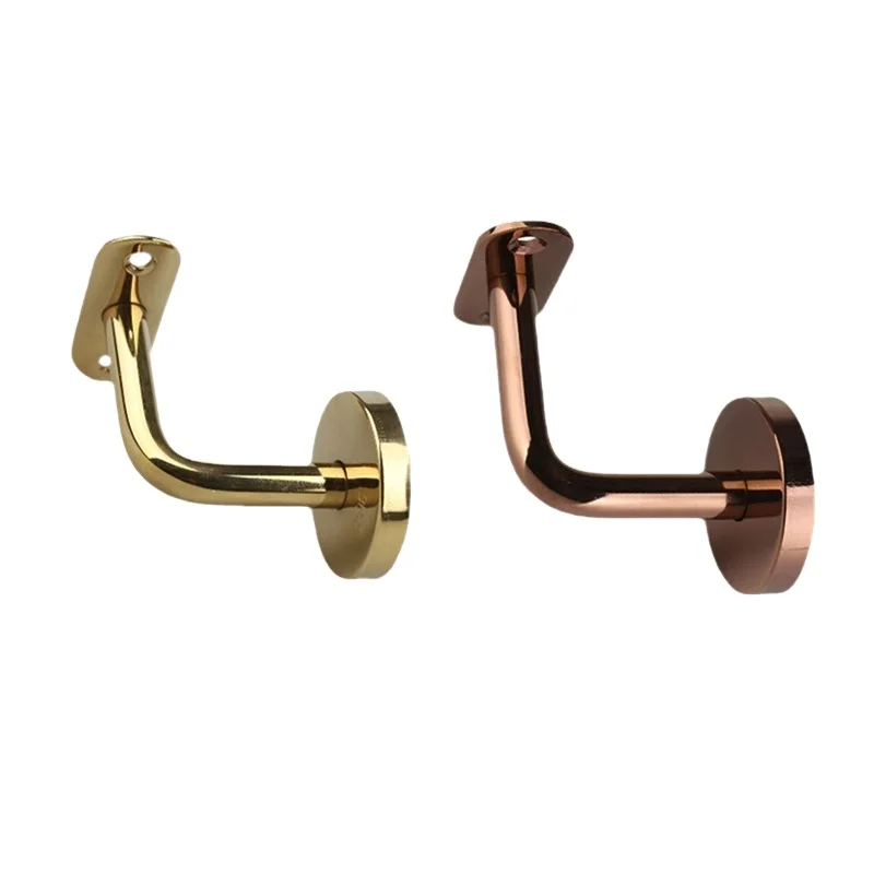 304 Stainless Steel Armrest Bracket Bright Titanium Rose Gold Finish Modern Wall Bracket Corridor Stair Handrail Fixed Support