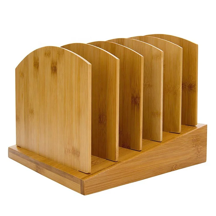 Wholesale Office Supply Bamboo Vertical Paper File Folder Organizer