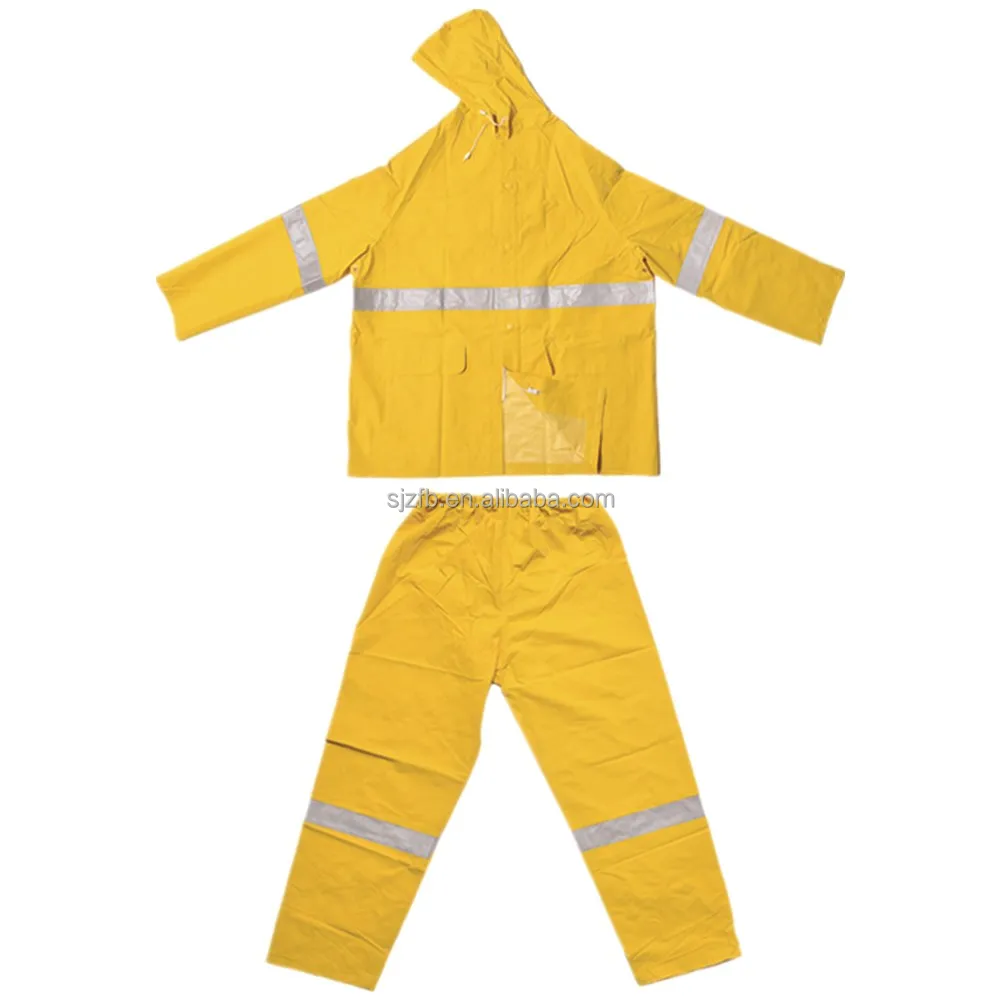 Heavy duty PVC/Polyester raincoat and pants with low price