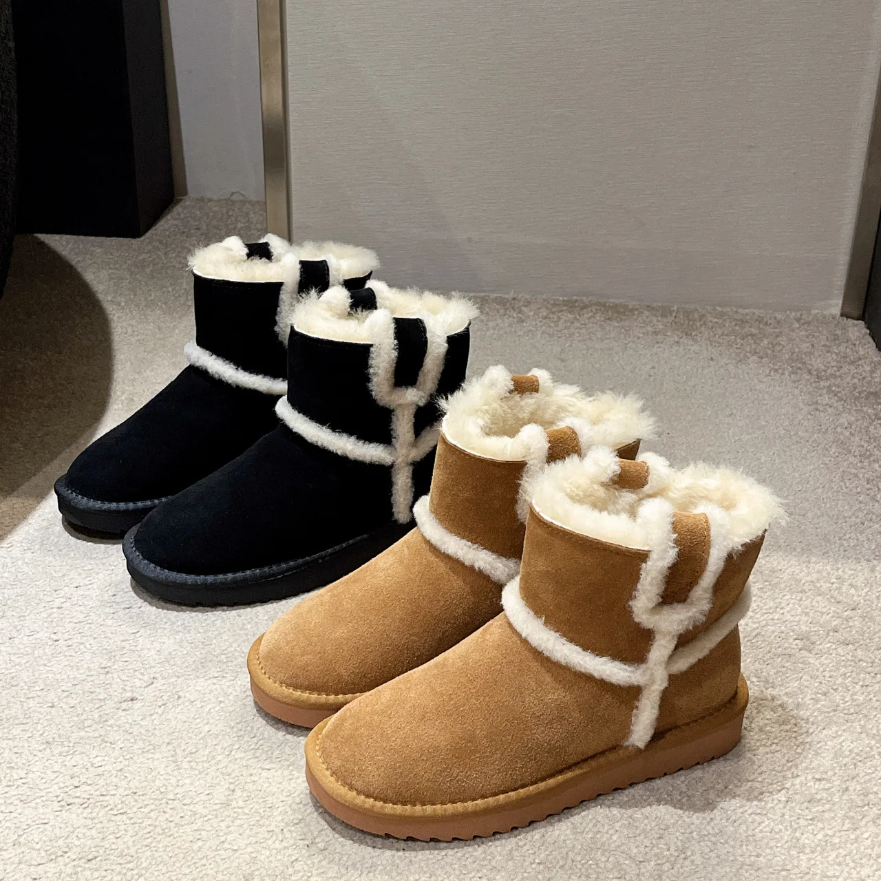 New Fashion Outdoor Warm Soft Winter Ankle Snow Fur Thick Sole Platform Boots for Women Hot Fashion Trend Casual Short Boots