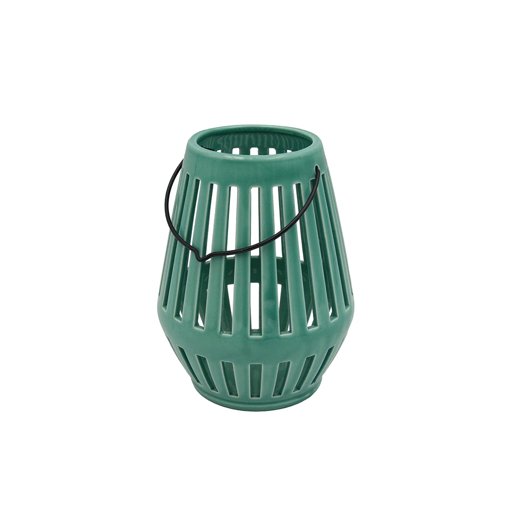 Customized Nordic Style Ceramic Lantern Luxury Unique Candle Holder Home Decoration Lantern Ornament Tealight Jar