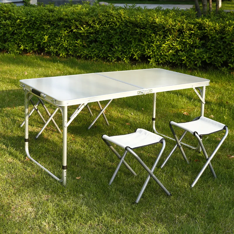 aluminium suitcase picnic table set bbq camping beach folding table outdoor portable foldable picnic camping table with chairs