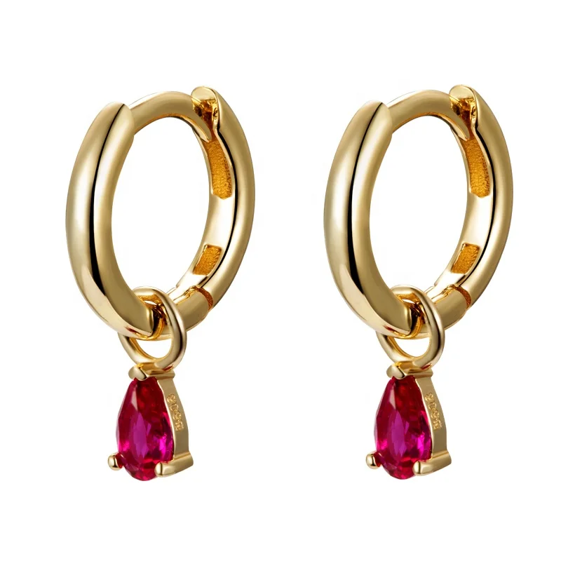 Charm 18k Позолоченные 925 стерлингового серебра ювелирные изделия huggie женские Циркон Простой маленький серьги в виде колец