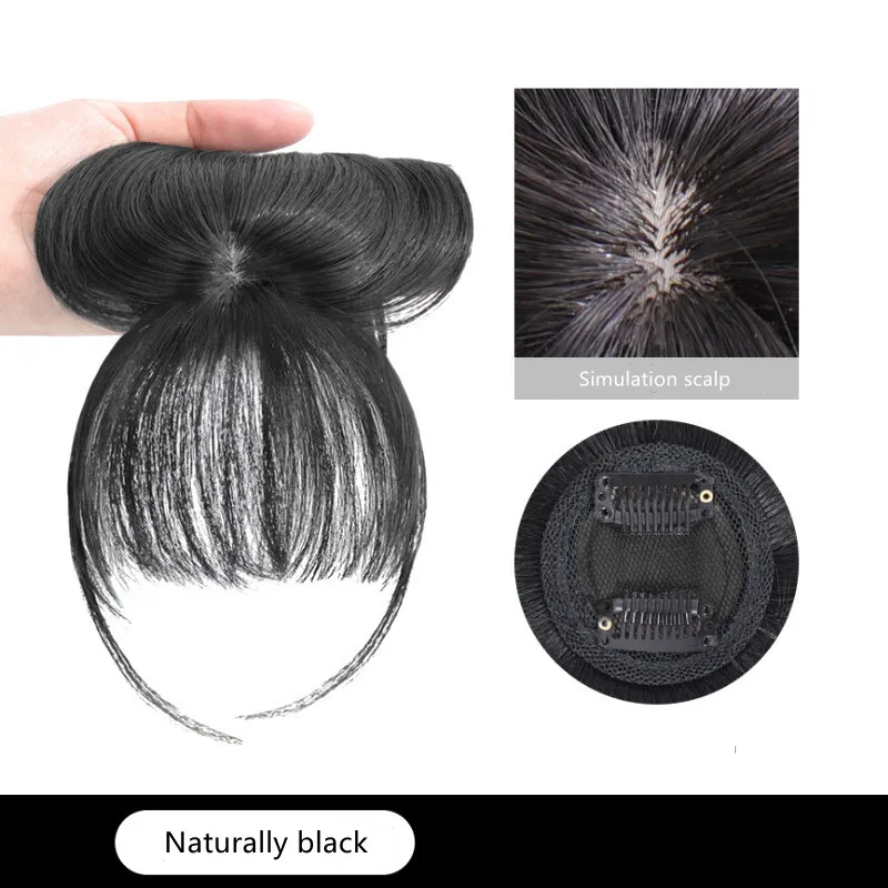 French Human Hair Air Bangs Toupee Simulation Natural Hand Switch Seamless Wig Piece Princess Cut Toupee Bangs hd Transparent