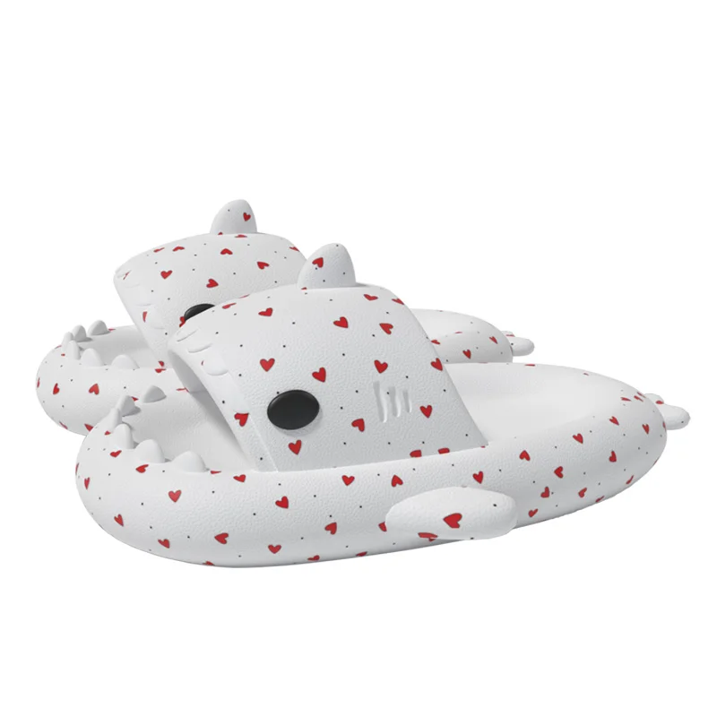 Summer Love Shark Slippers Family Non-slip Cartoon Thick Soft Sole Couple Slippers For Women Outdoor Home Beach Shark Slippers