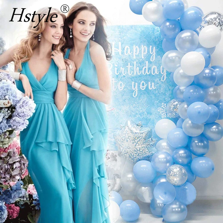 Balloon Garland Arch Kit 16Ft Long Ice Snow Latex Balloons Pack  Wedding Birthday Baby Shower Bach Party Backdrop Decor SET780