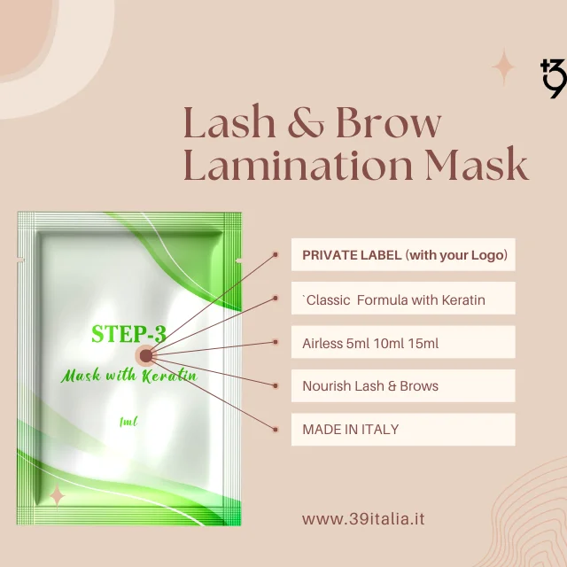 STEP 3 cream lamination Made in ITALY keratin professional PRIVATE LABEL home use lashlift nourishing argan oil low quantity