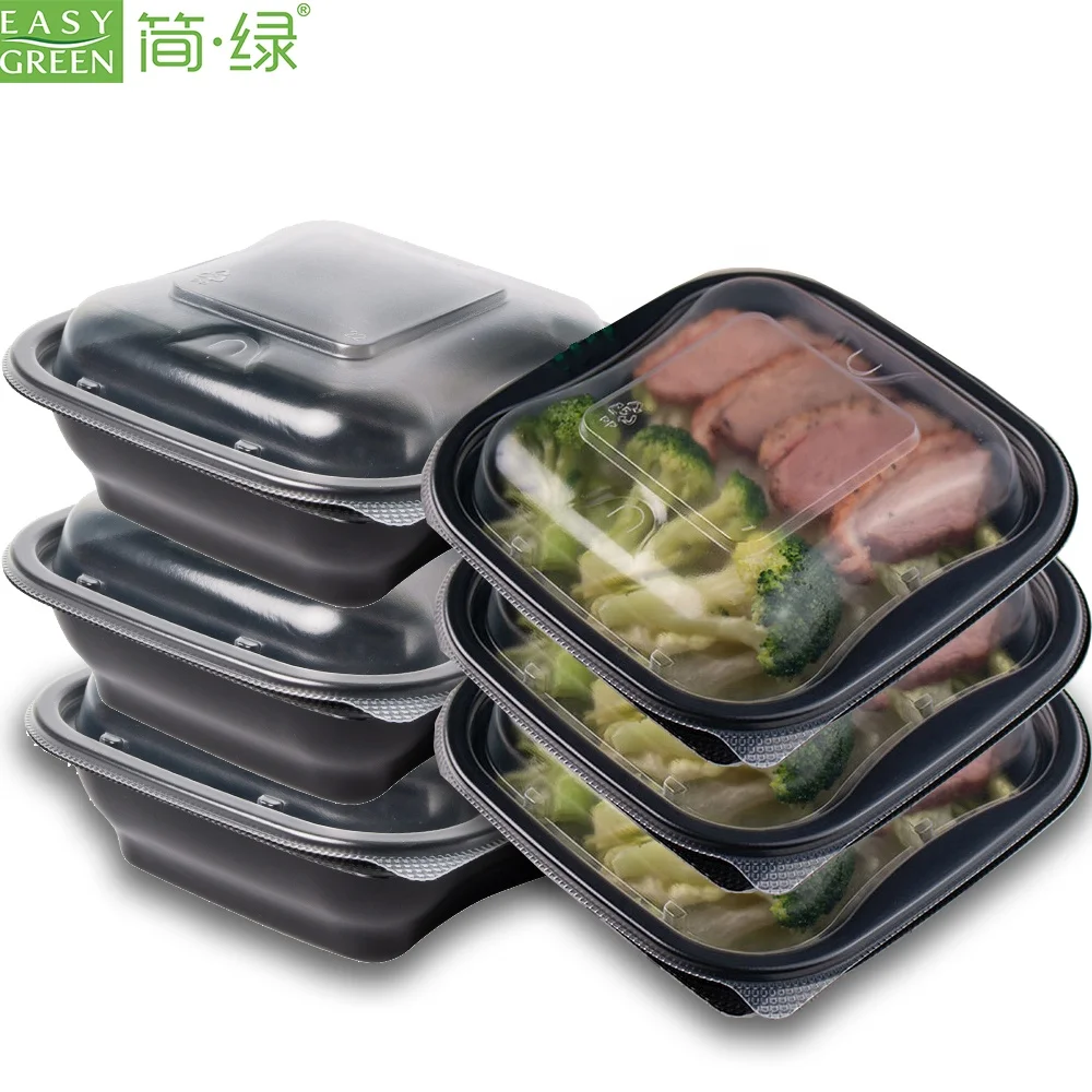 
Disposable OEM restaurant take away plastic pp microwavable food container with lid 
