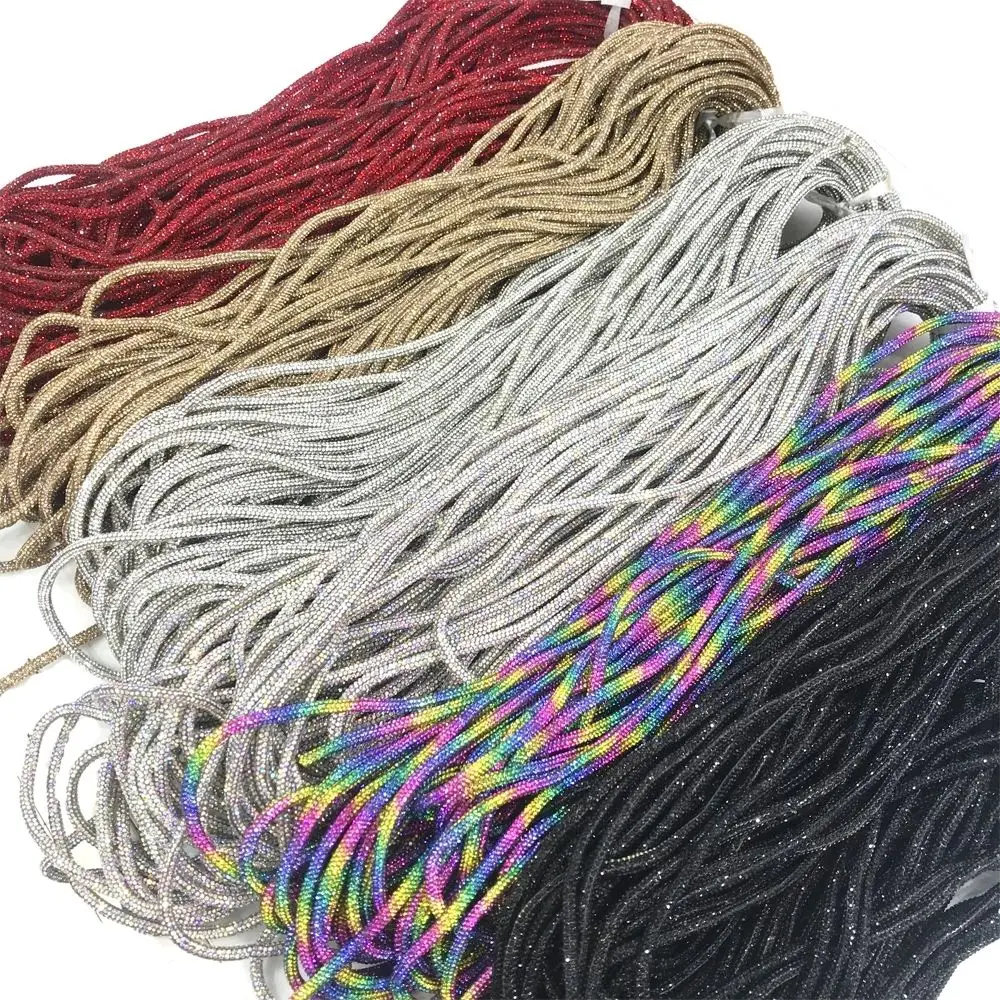 Honor of crystal 6mm DIY Round Diamond Rhinestone Adhesive Rope Trimming Cord Rope For Hoodies Shoe Lace