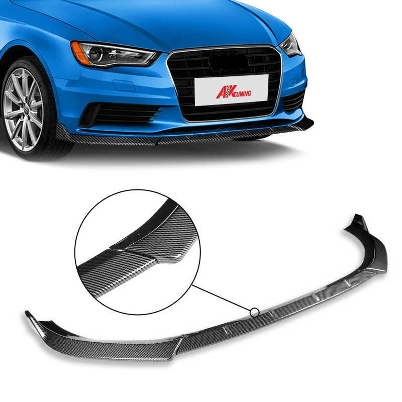 Audi car accessories body car parts for 2014 2015 2016 audi tuning a3 s3 8v front bumper lip body kit spoiler splitter bodykit