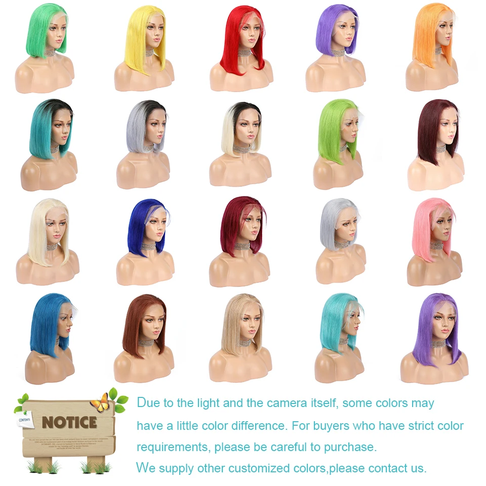 Two Tone 1B 27 Human Hair Blunt Cut Natural Hairline Short Bob Wig With Baby Hair