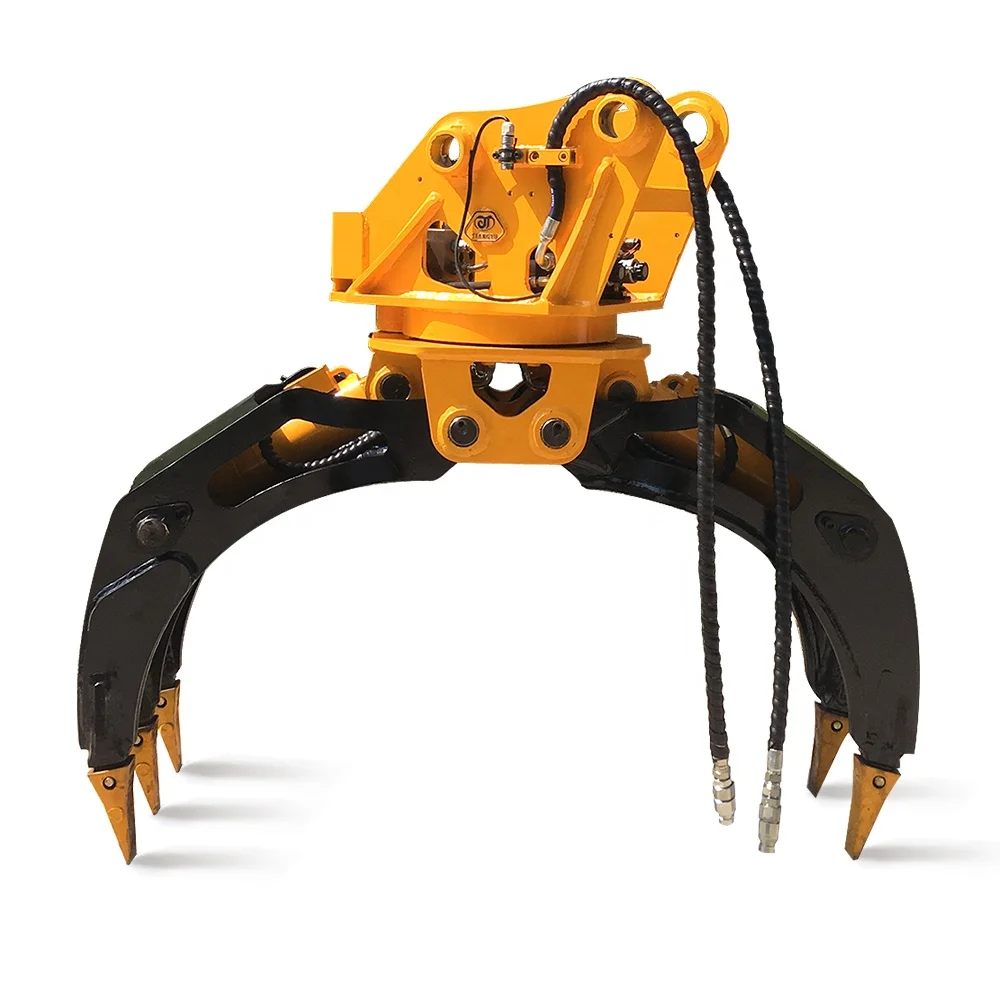 JT Material Handler Hydraulic Log Wood Grapple For Excavators