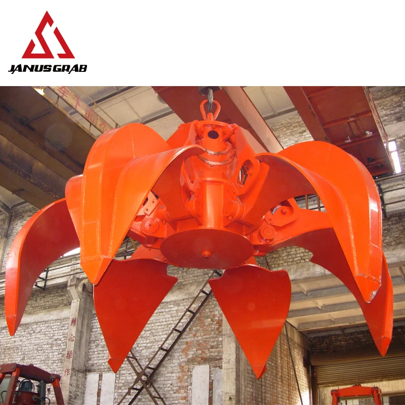 
Top factory different tons orange peel motor-hydraulic steel scrap grab bucket for crane 