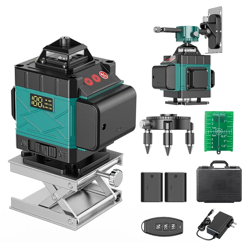 Wholesale High Quality Green Laser Beam Professional 4D 360 12 16 Line Laser Level With Remote Control