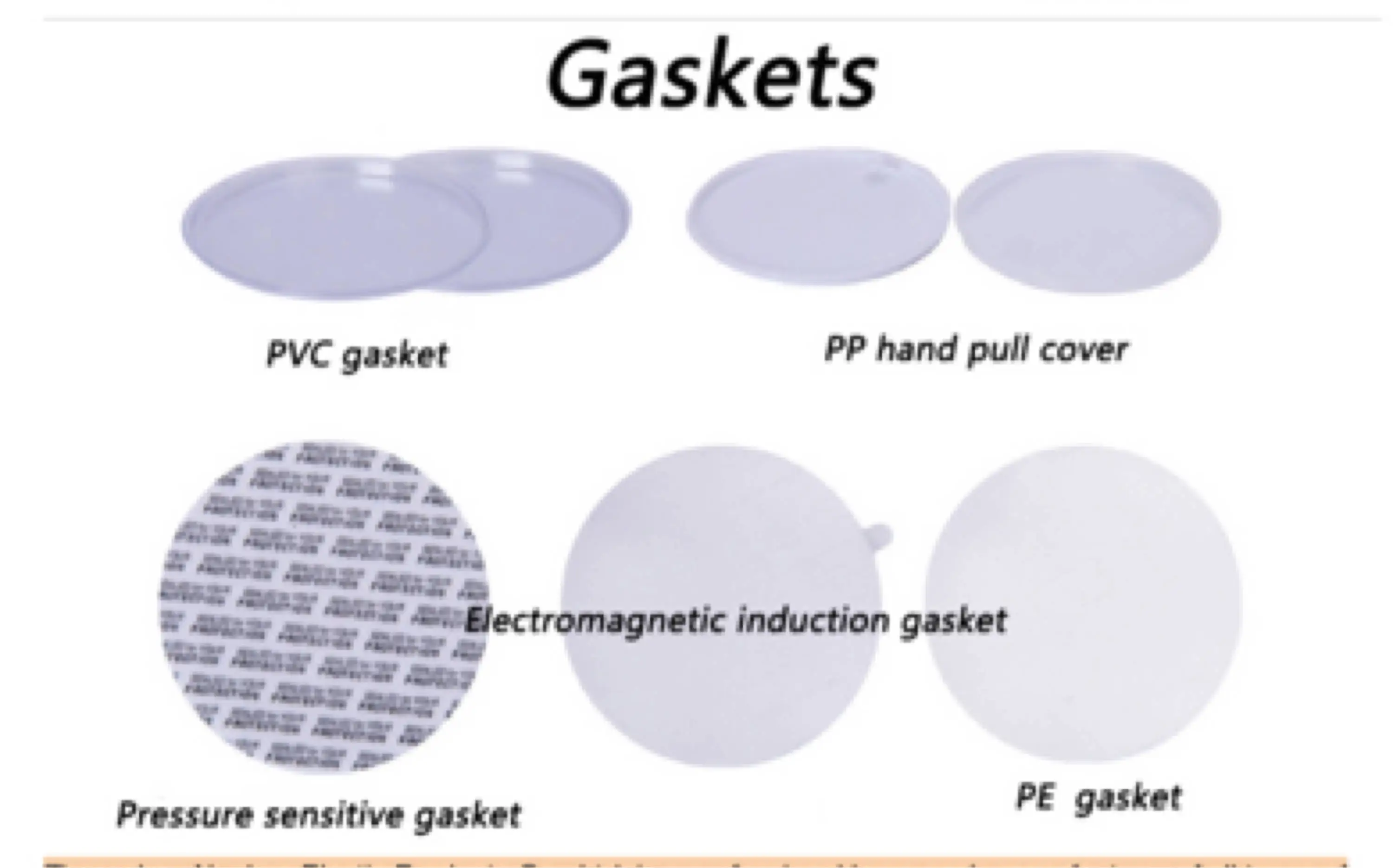 Food Grade Self Adhesive Gasket Pressure Sensitive Foam  Seal Liner For Cap Seals Lids