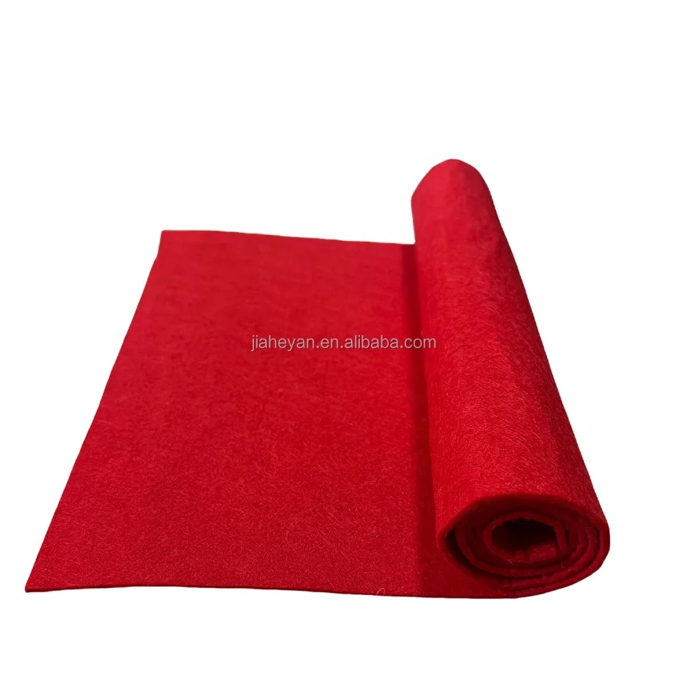 GRS recycled polyester pet soft felt roll color red black white felt made from recycling plastic bottles needle punched felt