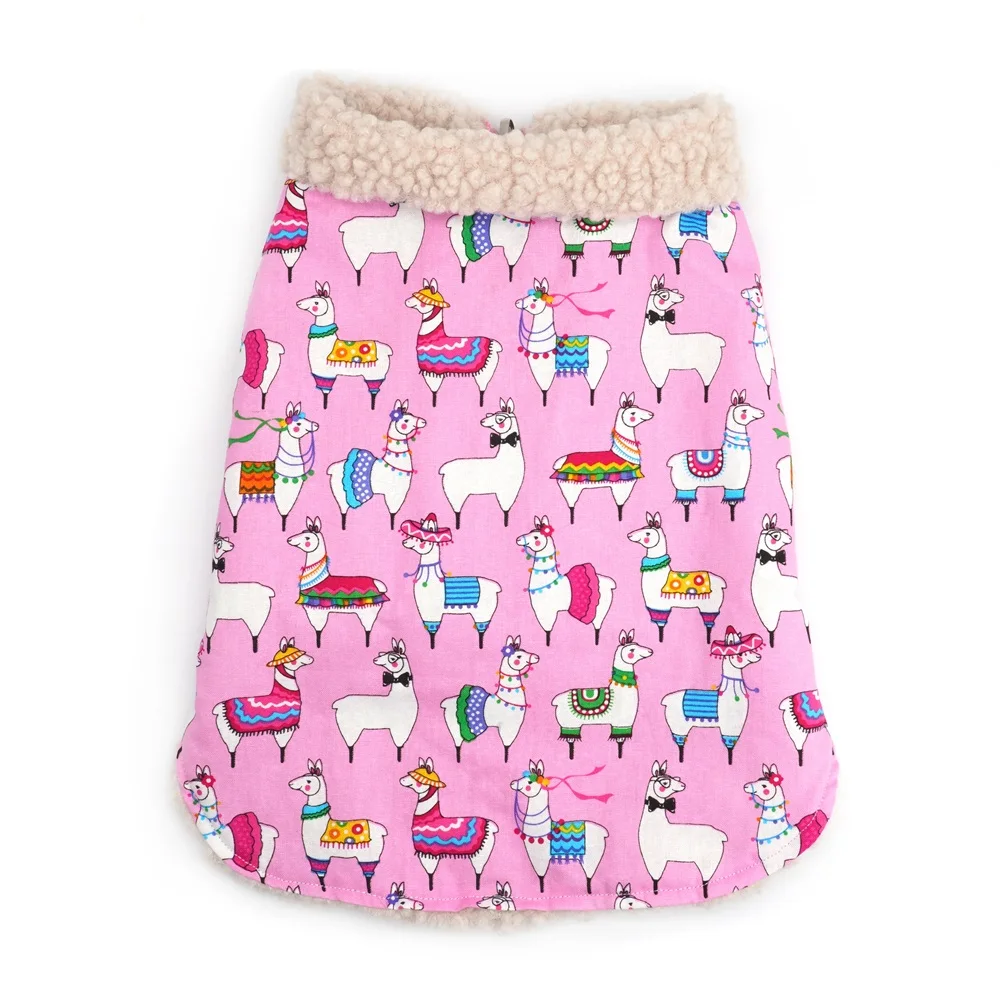 Alpaca Fleece Warm Dog Coat Pet Jackets Reversible Winter Clothing  For Small Medium Large Dogs