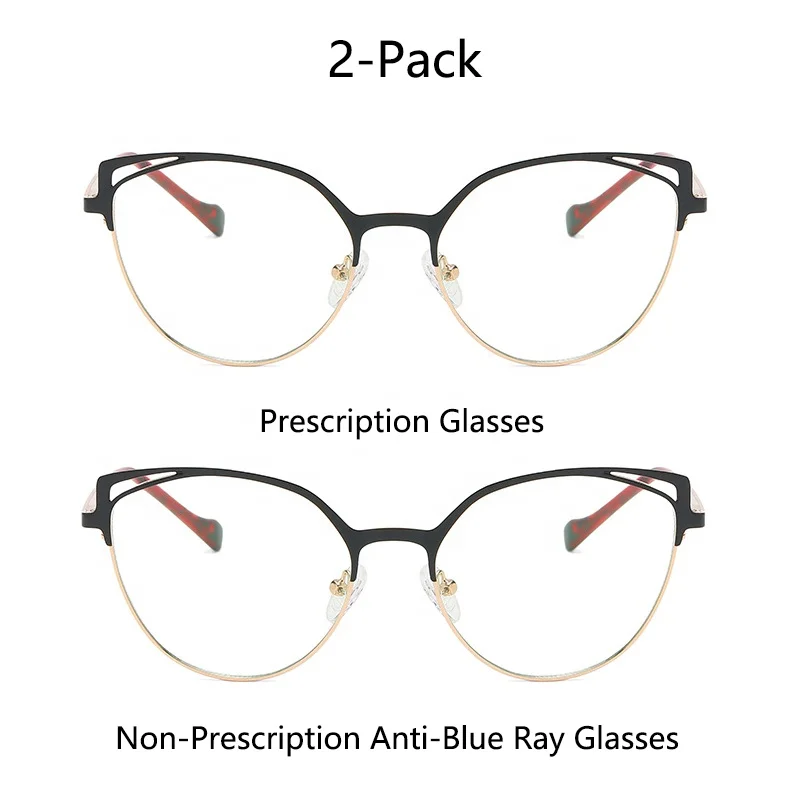 Buy 1 Get 1 Cat Eye Metal Frames 507 Cheap Prescription Glasses Online Customization Astigmatism 0~200 Optical Eyeglasses
