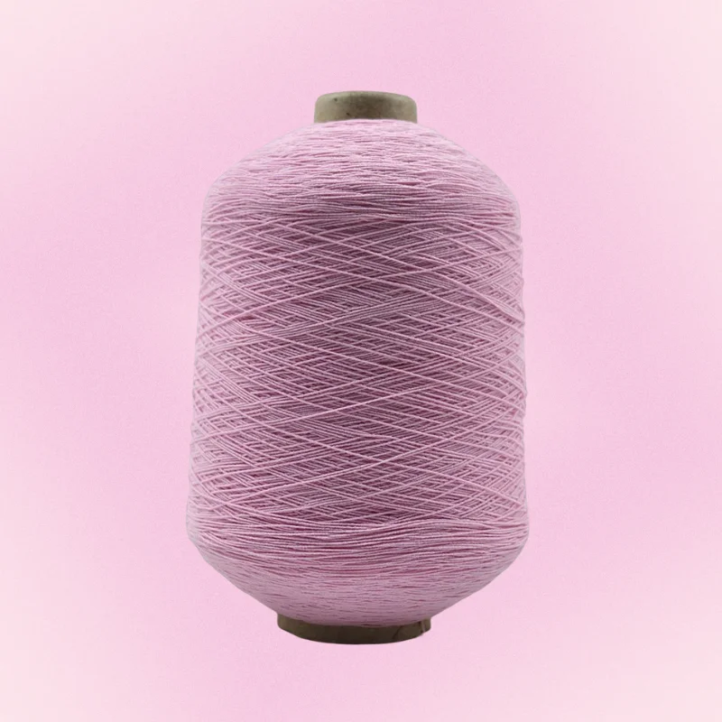 Оптовая продажа 420D полиэфирная пряжа с высокой эластичной нитью спандекс двойное покрытие 0 3 мм стежка ткацкая окрашенная нить