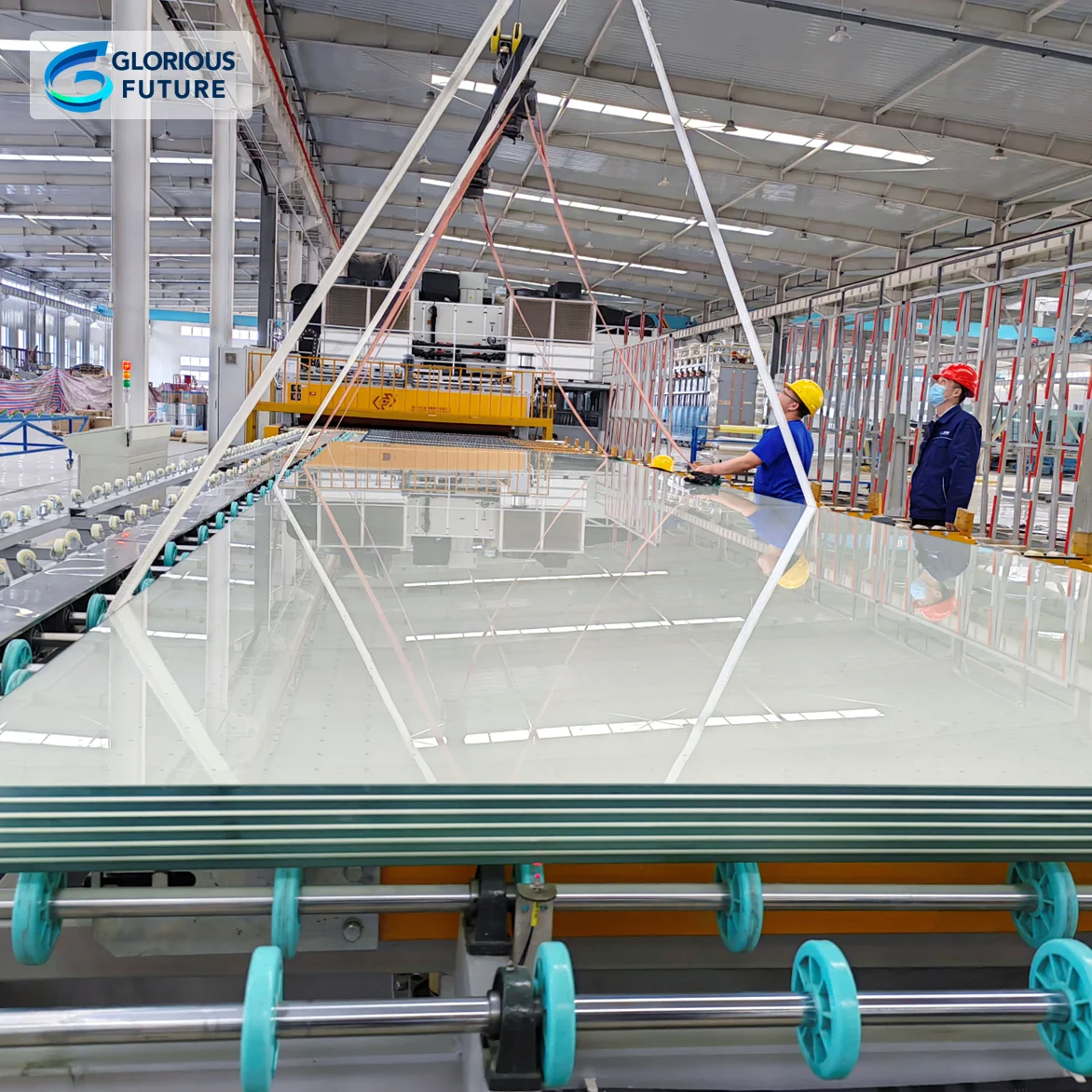 9500mm Jumbo size Full tempered Low-Iron Laminated Glass 3.04PVB for safety store facade window partition curtain wall