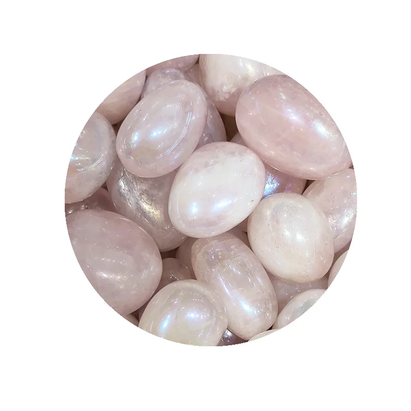 Оптовая продажа, розовый Гальванизированный камень Angel Aura, кварцевый Ограненный титановый кристалл, лечебный гравий для продажи