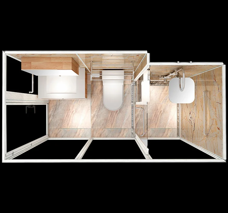 Luxury Portable Integrated Bathroom Pod Prefab Bathroom pods With Toilet Integrated Shower Room Unit