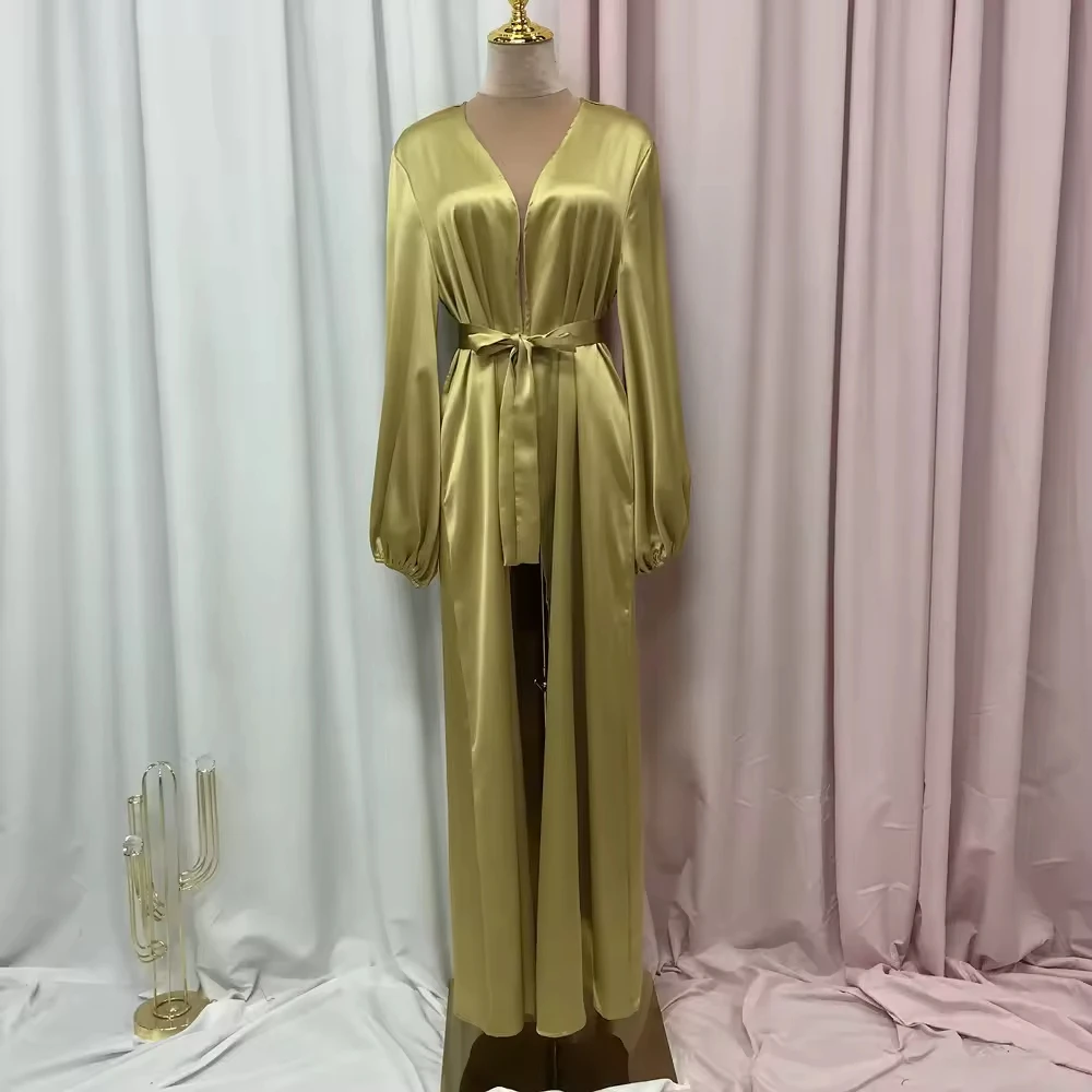 2024 hot sale High Quality Luxury Plain Abaya Muslim Clothing Stain Front Open Abaya For Islamic Women abaya women muslim dress