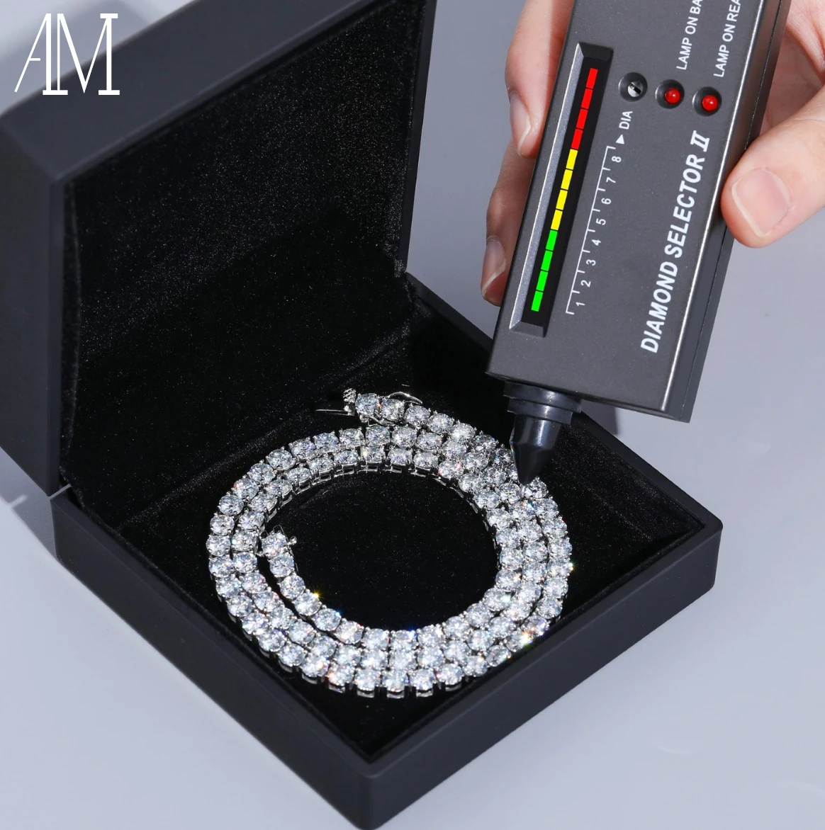 In Stock With Certificate Iced out Jewelry 925 Silver 3mm 4mm 5mm VVS Diamond Moissanite Tennis Chain Necklace Bracelet