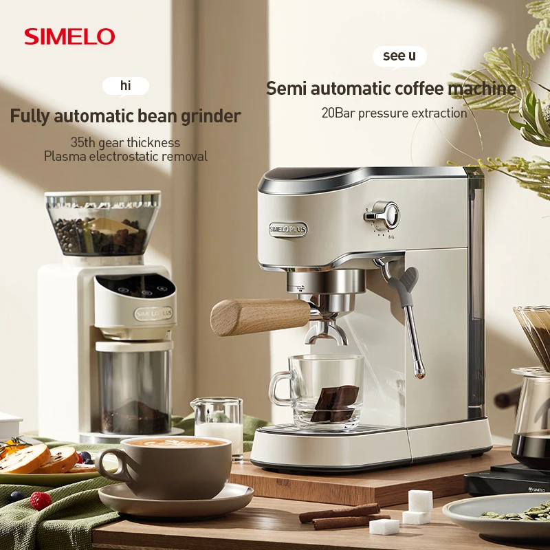 SIMELOPLUS Stainless Steel 220V water tank 1L Italian Semi Automatic Coffee Machine Home coffee machine