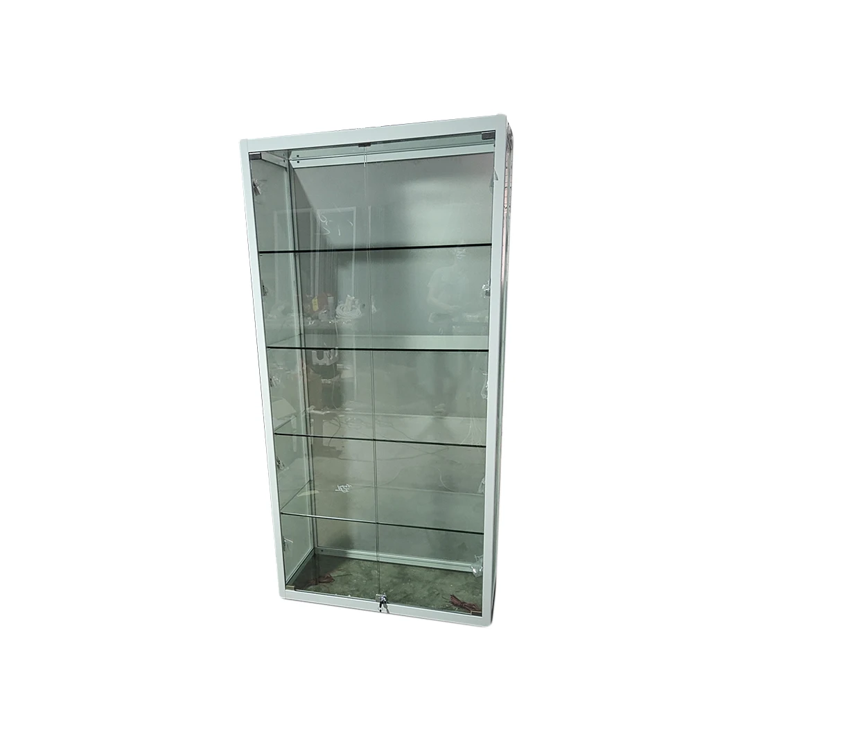 tall display cabinet aluminum display cabinet goods display opening door with lock
