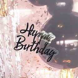 Акриловый двухслойный Топпер для торта, простой торт на день рождения с надписью, товары для вечеринки, свадебное украшение, шесть цветов