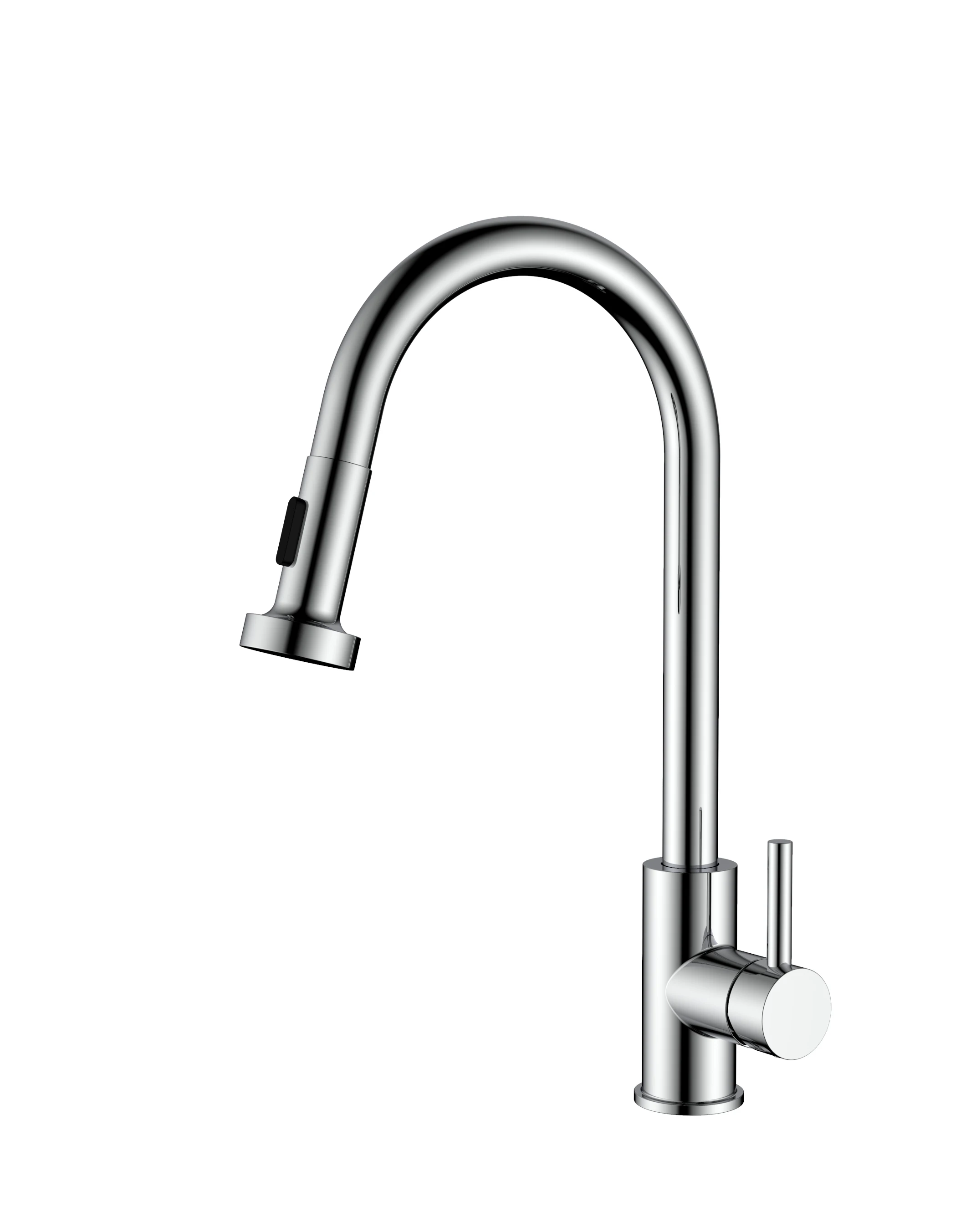 wholesale pull down sink water flow wash SUS304 stainless steel mirror polished chrome plating finish faucet tap kitchen mixer