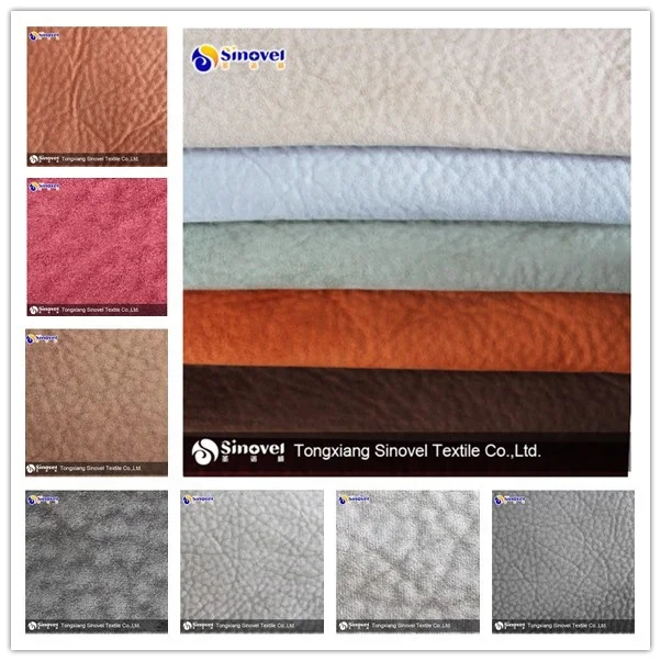 100% polyester knitted elephant skin embossed suede fabric custom for sofa