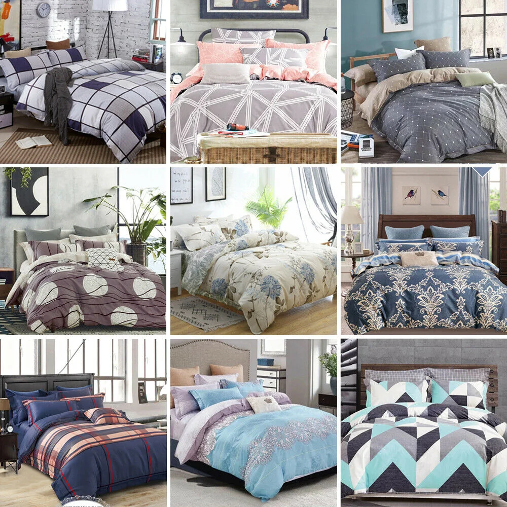 100% Washed Cotton Soft All Season Luxury 3 Piece Queen Size Brushed Microfiber Bedding Duvet Cover